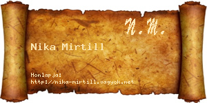 Nika Mirtill névjegykártya